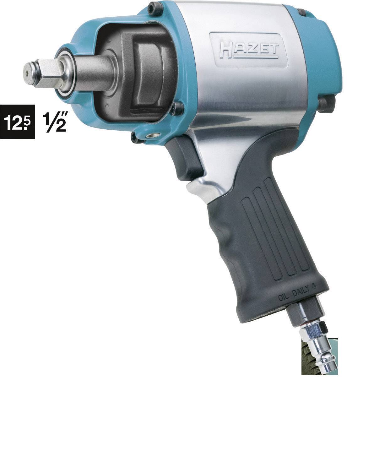 Hazet  9012-1SPC Druckluft-Schlagschrauber Werkzeugaufnahme: 1/2" (12.5 mm) Außenvierkant Drehmoment (max.): 685 Nm
