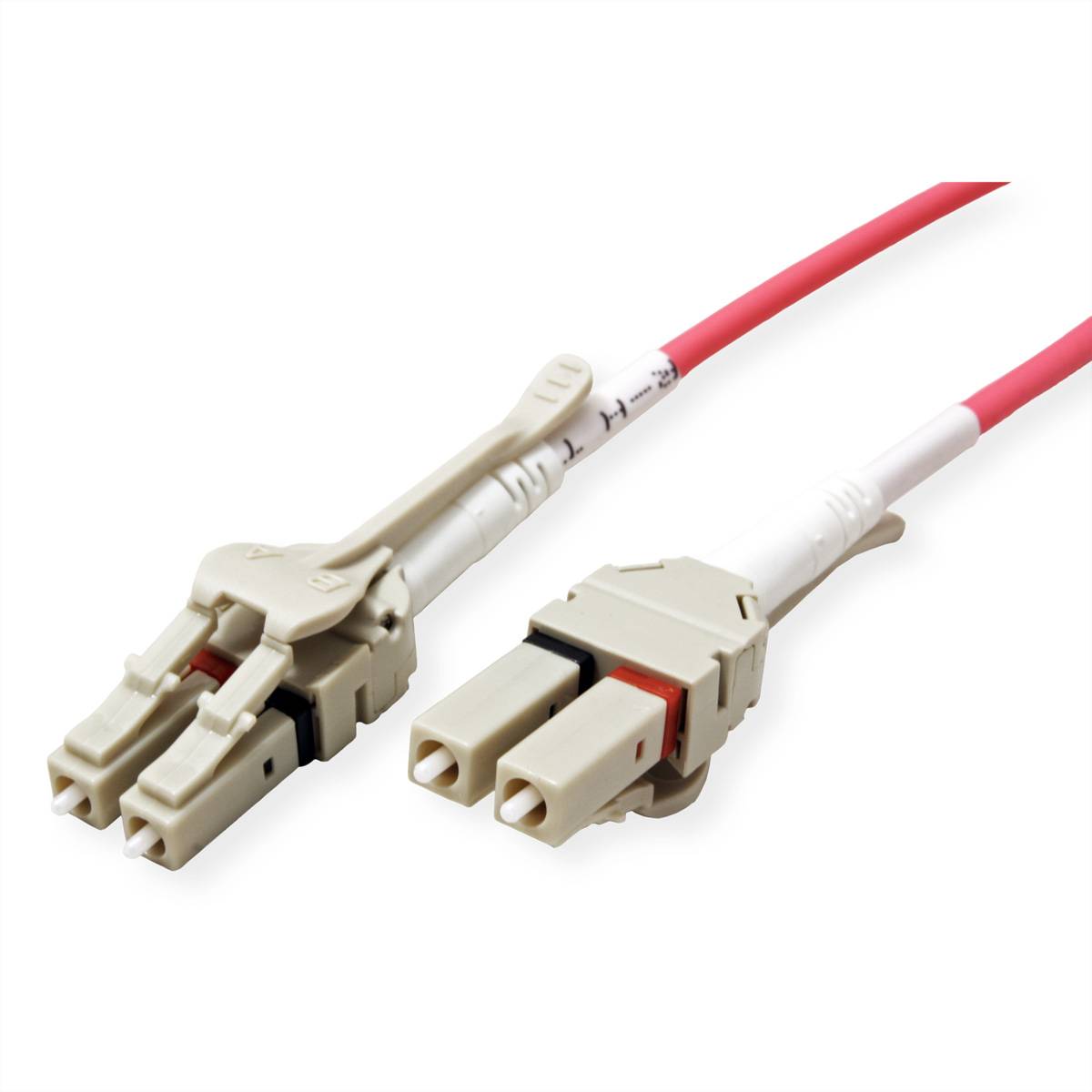 ROLINE LWL-Kabel 50/125µm OM4, LC/LC, LSOH, Low-Loss, Data Center, violett, 7 m Fiber Optic Kabel