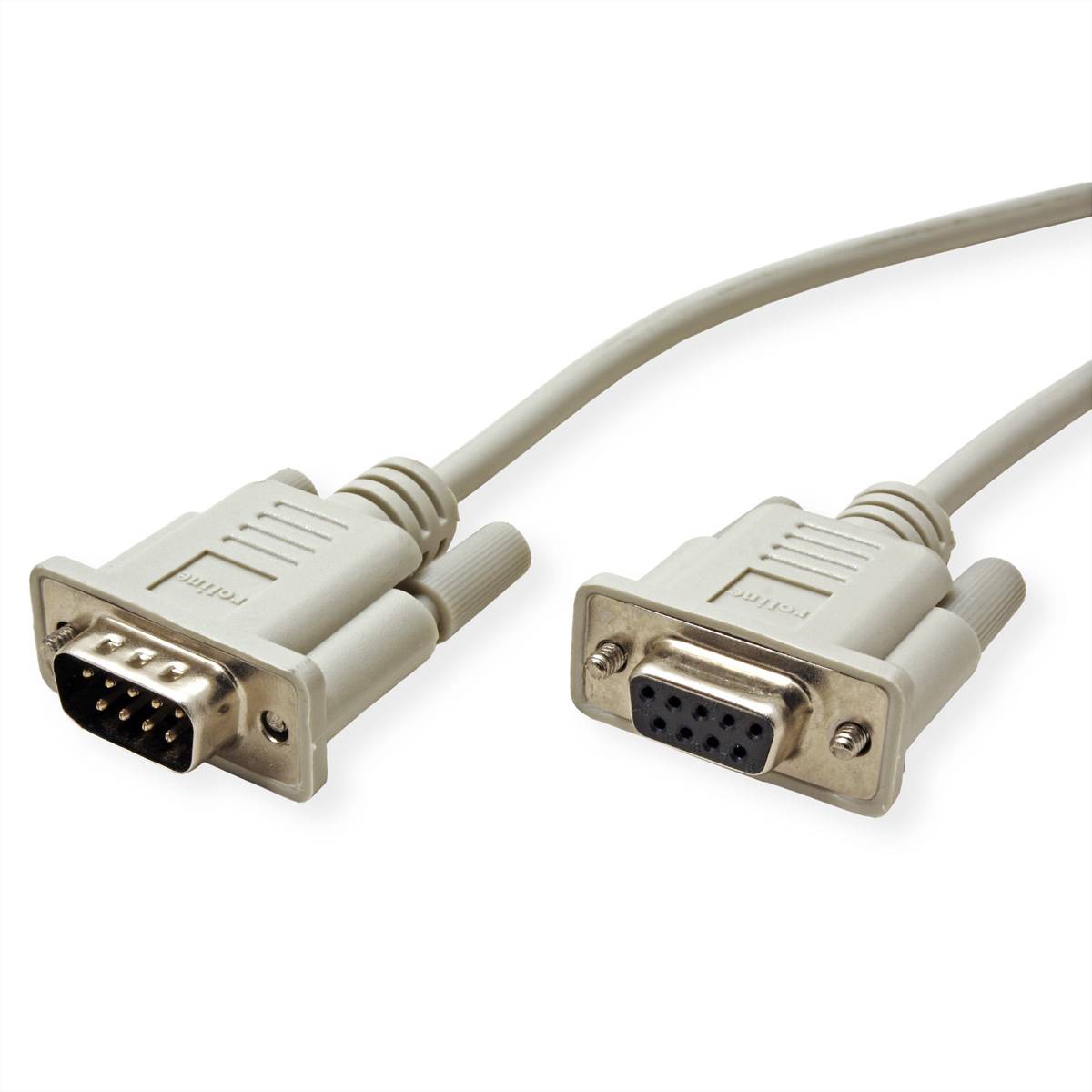 Roline Seriell Anschlusskabel [1x D-SUB-Stecker 9pol. - 1x D-SUB-Buchse 9pol.] 10.00m Grau