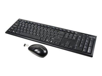 LogiLink ID0104 Funk Tastatur, Maus-Set Deutsch, QWERTZ Schwarz