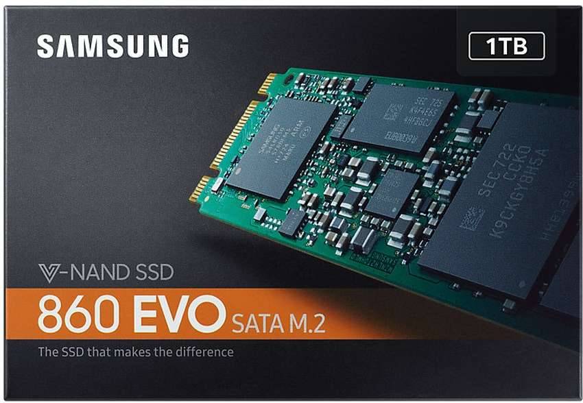 Samsung 860 EVO MZ-N6E1T0BW - SSD - verschlüsselt - 1 TB - intern - M.2 2280