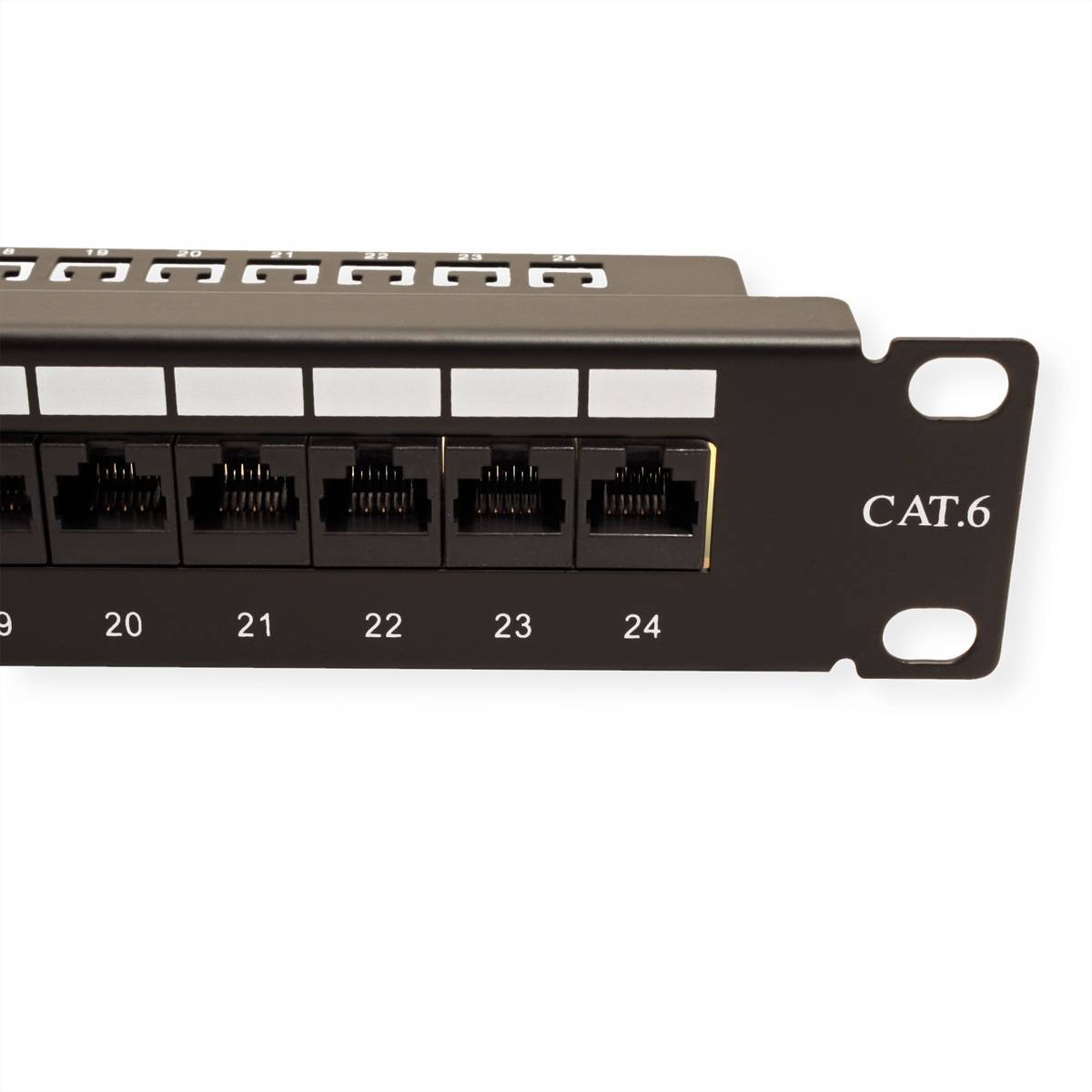 VALUE Kat.6 (Class E) 19"-Patchpanel, 24P, ungeschirmt, schwarz