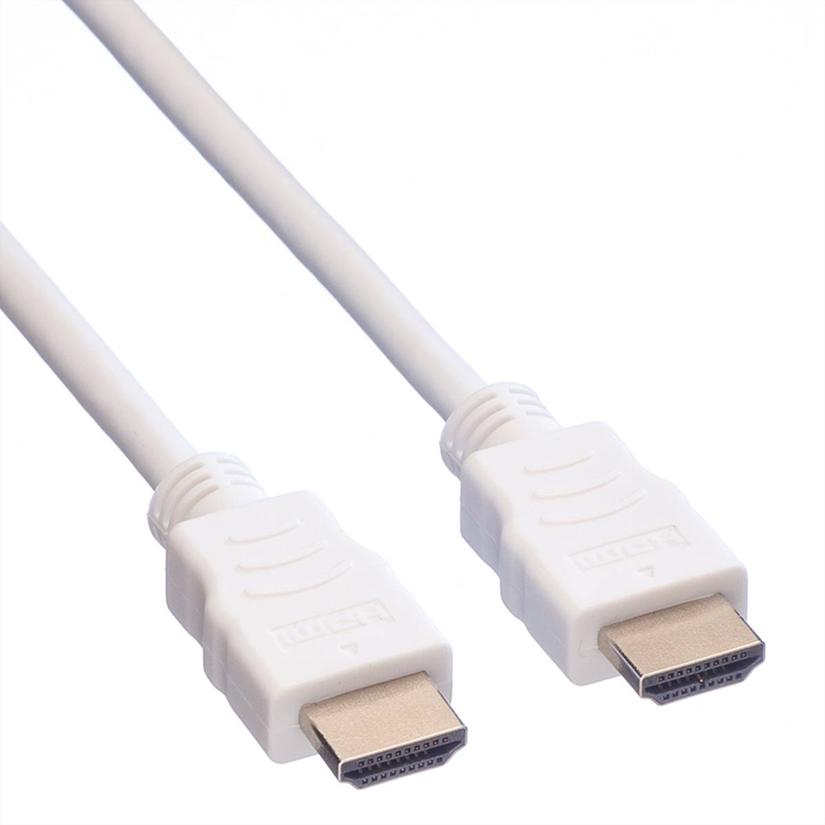 Value HDMI Anschlusskabel HDMI-A Stecker 1.50 m Weiß 11.99.5704 Geschirmt HDMI-Kabel