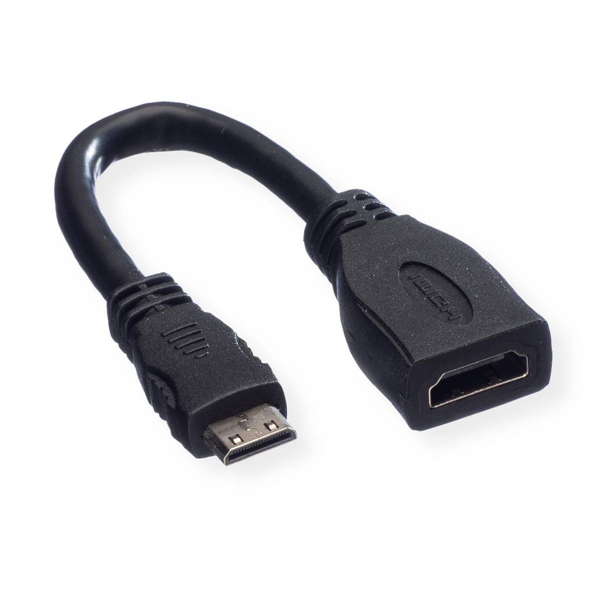 VALUE HDMI High Speed Kabel mit Ethernet, BU - Mini ST, 0,15 m
