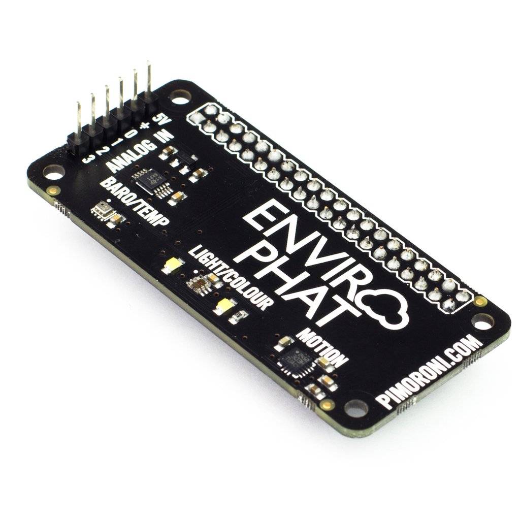 Pimoroni Enviro pHAT Sensor Shield ADS1015 ADC LSM303D Accelerometer BMP280 TCS3472