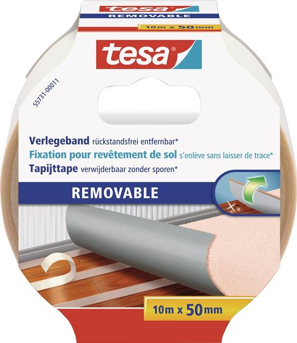 tesa REMOVABLE 55731-00011-11 Verlegeband Transparent (L x B) 10 m x 50 mm 1 St.