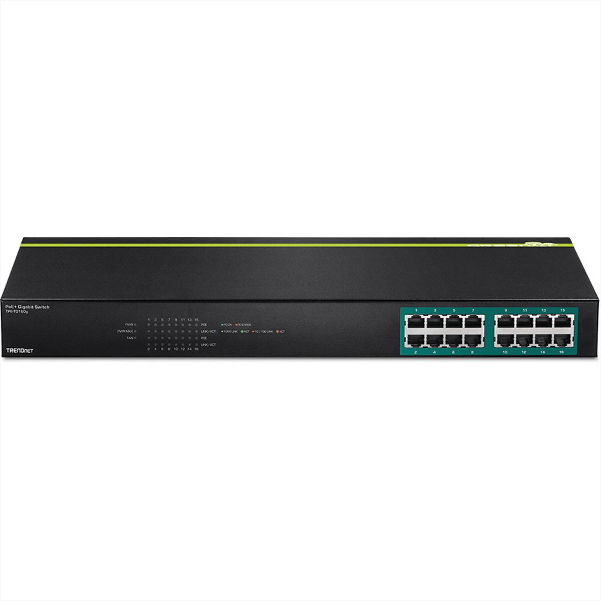 TRENDnet TPE TG160G - Switch - 16 x 10/100/1000 (PoE+) - an Rack montierbar - Po
