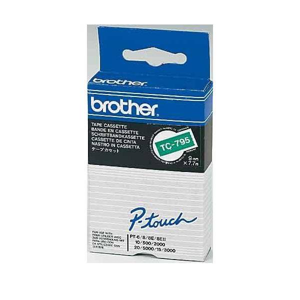 Brother TC791 - 9 mm x Schwarz auf Grün - laminiertes Band