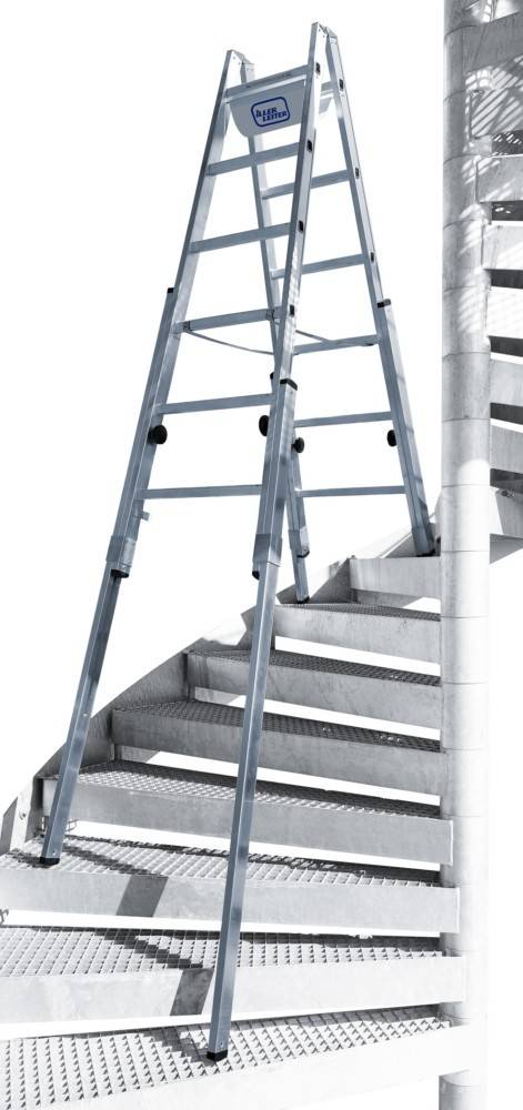 Iller Treppenhausleiter Multilift Aluminium blank 2x8 Sprossen