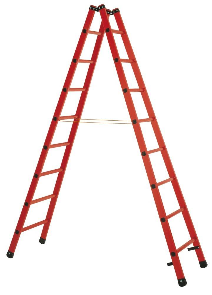 ILLER-LEITER Vollkunststoff-Stehleiter L=4,10m,14Stufen,VDE 46260