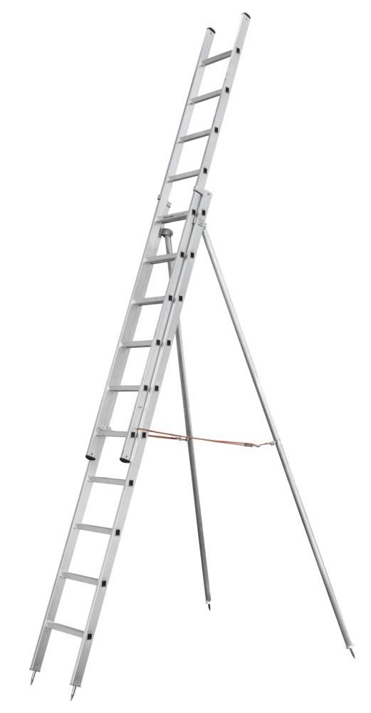 Iller Obstbaumleiter 7,0m AH, 2-teilig mit Stützen und 2x14 Sprossen