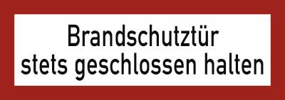 Aufkleber Brandschutztür stets geschlossen halten, Folie, 210x74 mm