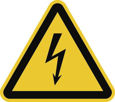Aufkleber Warnung vor elektrischer Spannung ISO 7010, Folie, 300 mm SL
