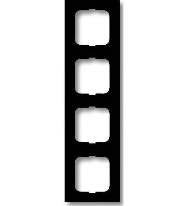 Busch-Jaeger 4fach Rahmen Rahmen Future Linear Tiefschwarz (RAL 9005), Schwarz 2CKA001754A4422