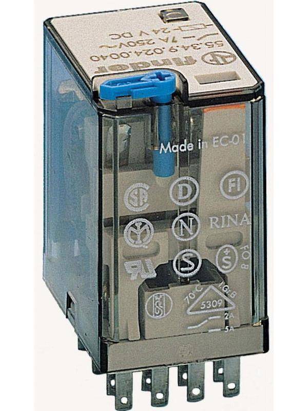 Finder 55.34.9.024.0070 Steckrelais 24 V/DC 7 A 4 Wechsler 1 St.