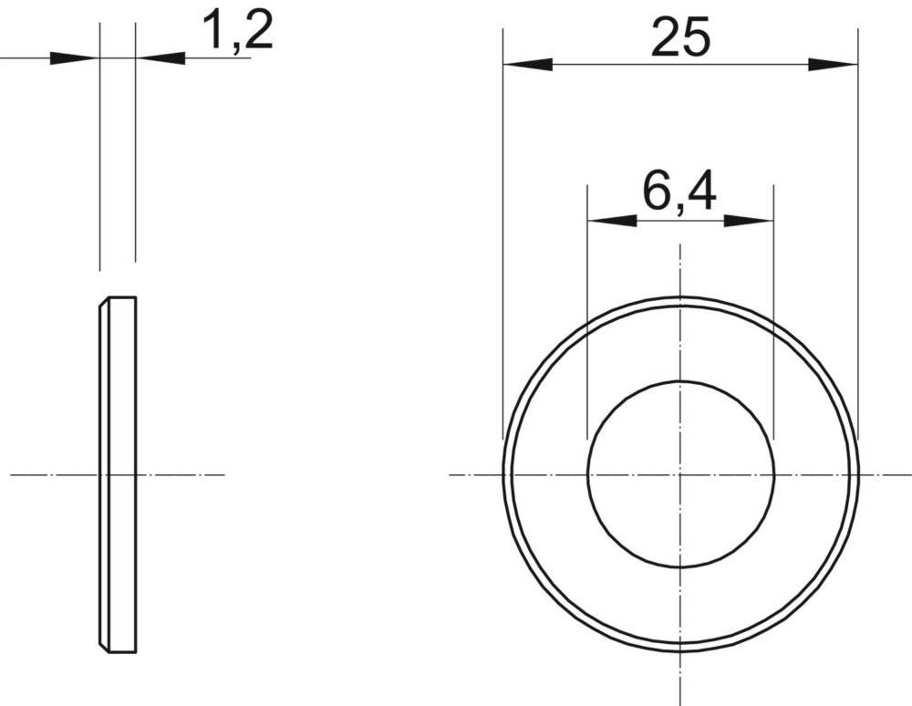 Unterlegscheibe 6.4 mm 25 mm Stahl 100 St. OBO Bettermann 964 M6 G25 G 3403084