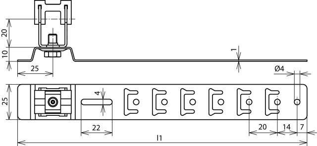DEHN 206219 DLH UG 8 H20 L335 V2A Dachleitungshalter 1 St.