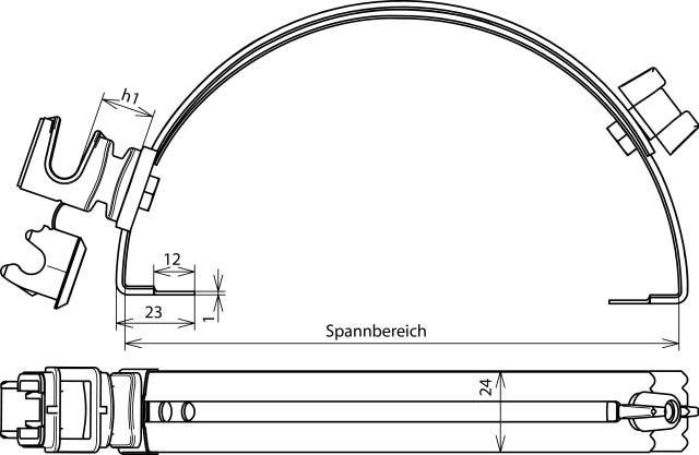 DEHN 204129 DLH DS 8 H36 FG180.280 GR V2A Überspannungsschutz-Montageset 1 St.
