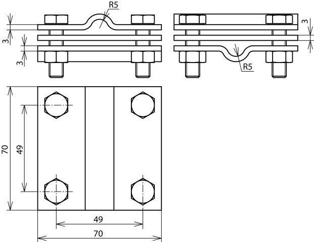 DEHN 319229 KS 7.10 7.10 FL40 ZP V4A Kreuzstück