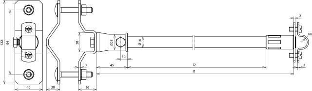 DEHN 106225 DIDH 16 530 RS40.60 V2A Fangstangenabstandhalter 1St.