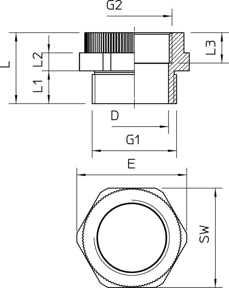 10 Stk. OBO Bettermann Adapter PG - M 107 ADA PG2