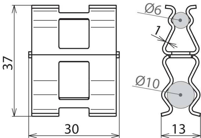 DEHN 308130 DC BK 6 RD10 STBLANK Bewehrungsklemme 2.5 kA