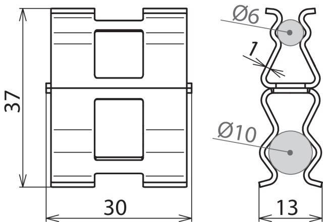 DEHN 308130 DC BK 6 RD10 STBLANK Bewehrungsklemme 2.5 kA