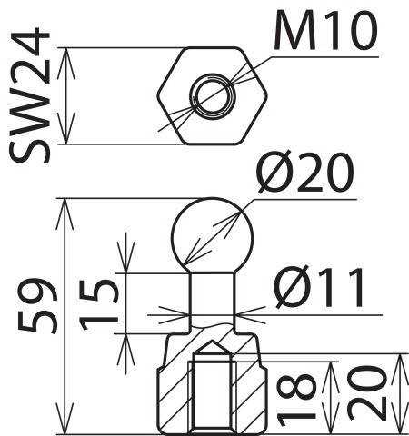 DEHN 754205 KFP 20 M10 Kugelfestpunkt 1 St.