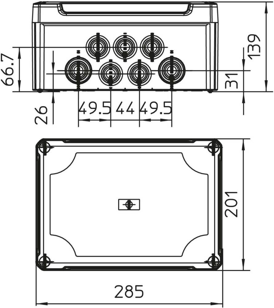 OBO Bettermann 2007758 Abzweigdose (L x B) 285 mm x 201 mm 1 St.