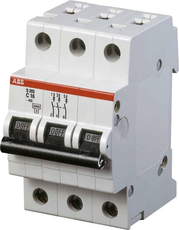 ABB Compact Automat S203-C16 3-polig 2CDS 253 001 R0164 Install.Baumaterial Zählerschr./Verteilg
