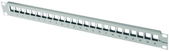 Telegärtner 100021496 24 Port Netzwerk-Patchpanel 483 mm (19") CAT 6a 1 HE Lichtgrau (RAL 7035) Unbestückt