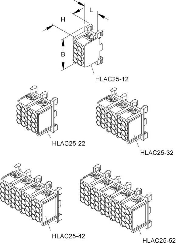 HKL Hauptleitungsabzweigklemme 2x25qmm,5pol. HLAC25-52