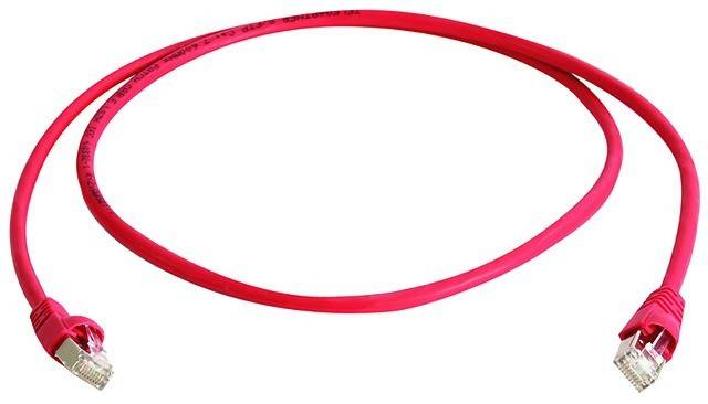 Telegärtner RJ45 (gekreuzt) Netzwerk Anschlusskabel CAT 6a S/FTP 2.00 m Rot Flammwidrig, Halogenfrei