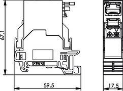 Telegärtner 100007436 Tragschienen-Verbinder RJ45 100007436 Buchse, Einbau Pole: 8P8C Lichtgrau 1 St.