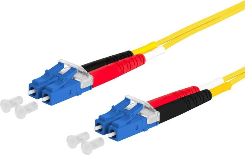 Metz Connect 151P1JOJO30E Glasfaser LWL Anschlusskabel 3 m Blau, Gelb [1x LC-D Stecker - 1x LC-D Stecker] 9/125 µ