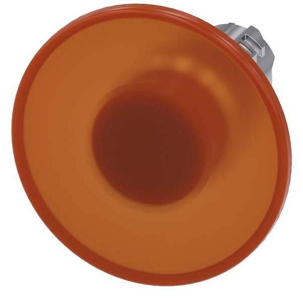 Leuchtpilzdrucktaster, 22 mm, rund, Metall, hochglanz, amber, 60 mm, tastend