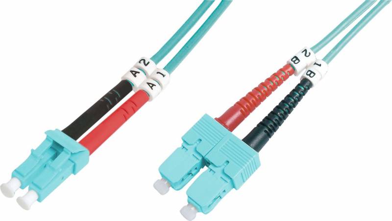 Digitus DK-2532-03/3 Glasfaser LWL Anschlusskabel [1x LC-Stecker - 1x SC-Stecker] 50/125 µ Multimode OM3 3.00 m