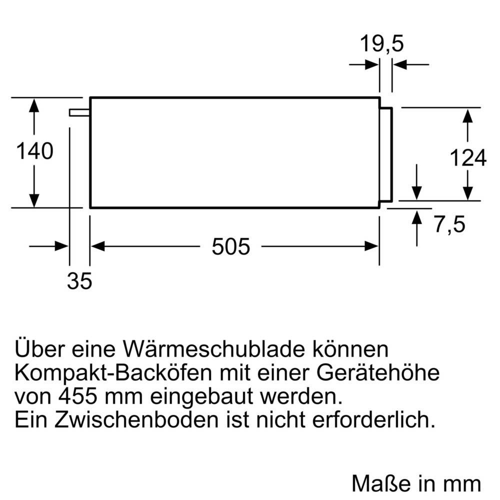 Siemens MDA Wärmeschublade iQ500,14cm BI510CNR0