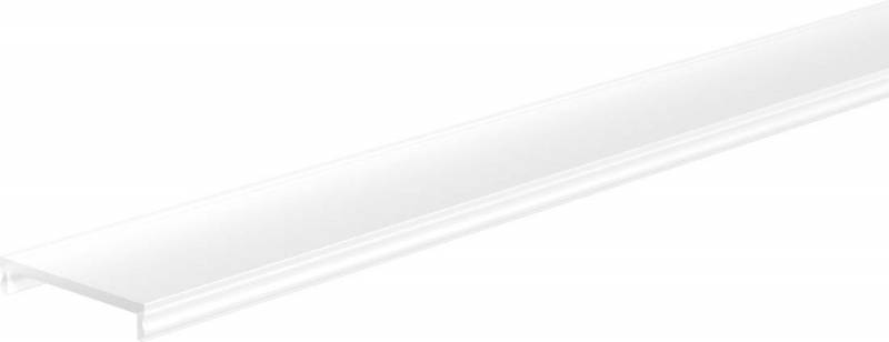 Ein langes, klares Plexiglasprofil in L-Form, das als Kantenabdeckung oder Schutzleiste verwendet werden kann.