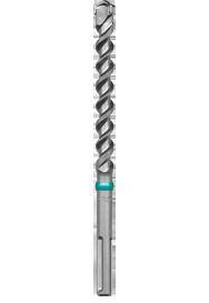 Ein metallener Spiralbohrer mit SDS-plus-Aufnahme, geeignet für das Bohren in Beton und Mauerwerk.