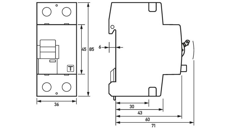 Doepke 09134601 DFS2 040-2/0,03-A 2polig 40/0,03A Fehlerstrom-Schutzschalter A 2polig 40A 0.03A 230V