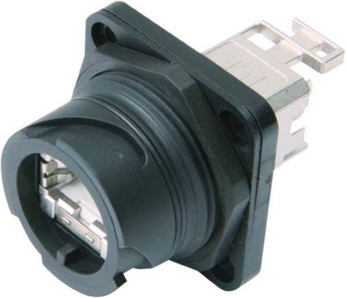 Telegärtner 100007416 STX V1 RJ45-Steckerset Kunststoff Variante 1 100007416 Chassisbuchse, Einbau Pole: 8P8C Schwarz 1 St.