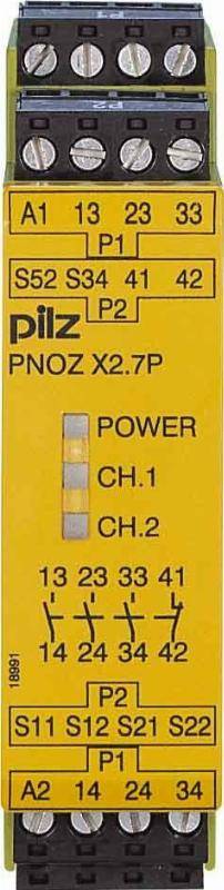 Pilz Not-Aus-Schaltgerät 24VACDC 3n/o 1n/c PNOZ X2.7P C #787305