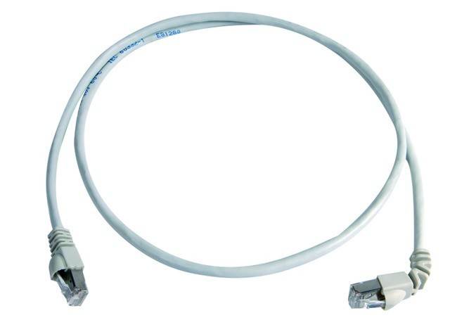 Telegärtner 100008669 RJ45 Netzwerkkabel, Patchkabel CAT 6a S/FTP 5.00 m Grau Flammwidrig, mit Rastnasenschutz 1 St.