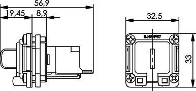 Telegärtner 100022953 STX V6 RJ45-Flanschset Variante 6 100022953 Kupplung, Einbau Pole: 8P8C Lichtgrau 1 St.