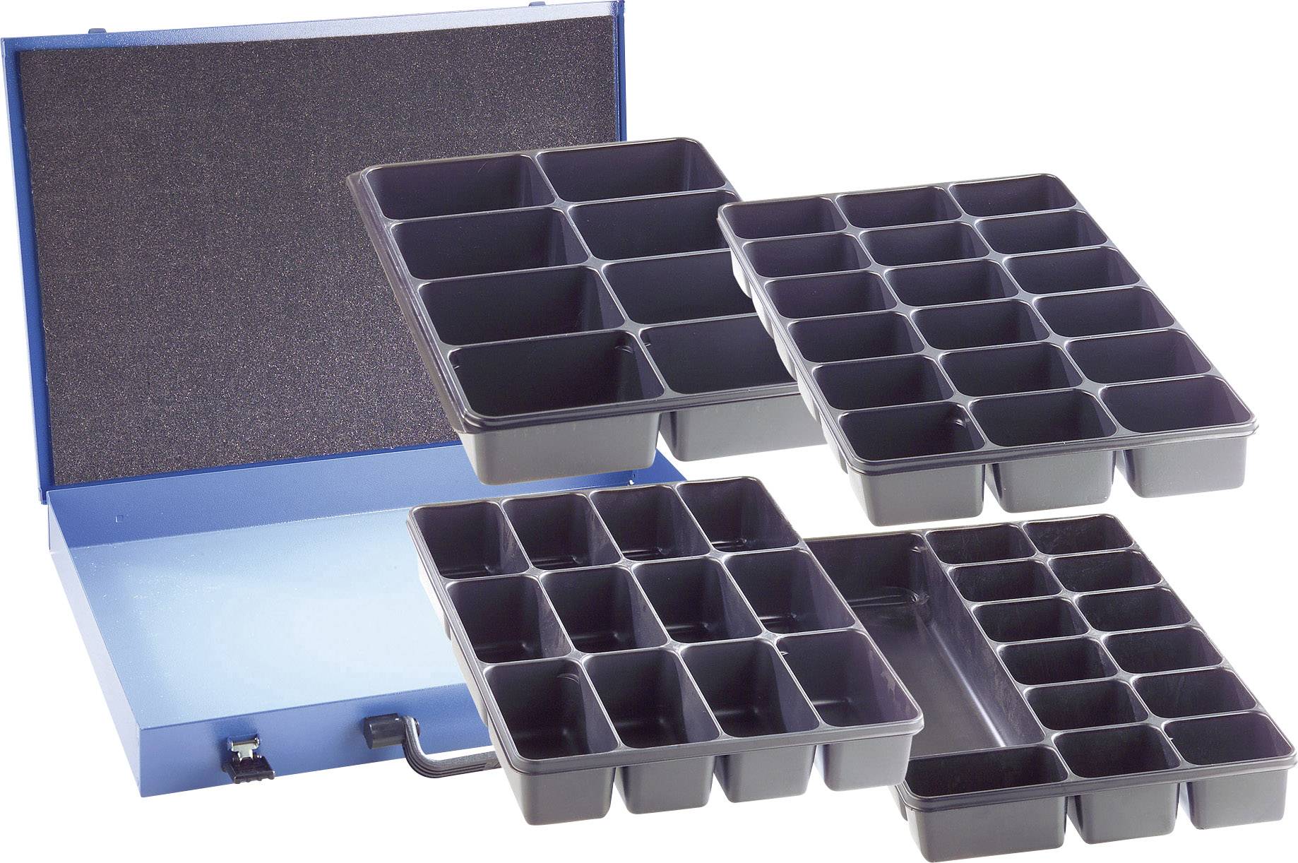 Sortimentskoffer (L x B x H) 330 x 230 x 50 mm Anzahl Fächer: 18 feste Unterteilung