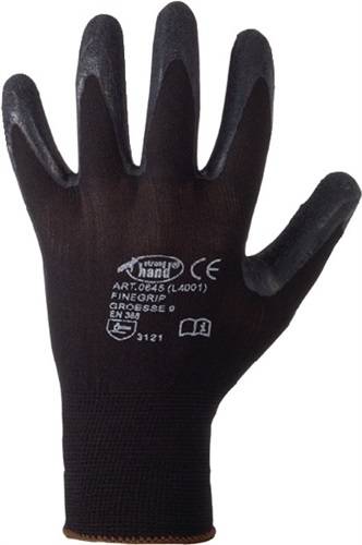 Handschuhe Finegrip Gr.12 schwarz EN 388 PSA II Nyl.m.Schrumpf-Latex STRONGHAND