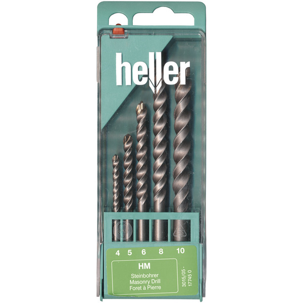 Heller 17745 0 Stein-Spiralbohrer-Set 5teilig 4 mm, 5 mm, 6 mm, 8 mm, 10mm Zylinderschaft 1 Set
