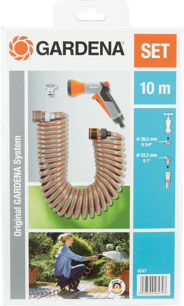 GARDENA 04647-20 04647-20 6.1 mm 10 m 1/4 Zoll 1 St. Grau, Orange Spiralgartenschlauch-Set