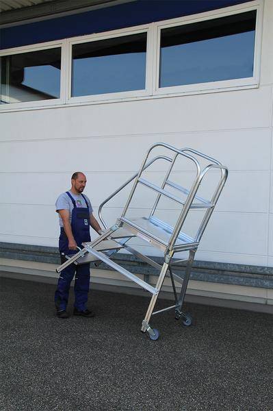 Podestleiter einseitig Rollen-Griff,4Stu<br>56104